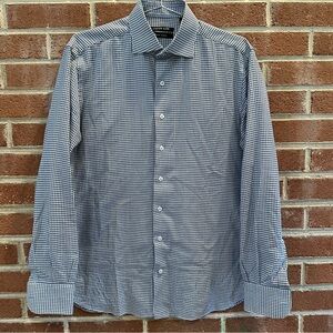 Hammer Made‎ Dress Shirt 39 Neck 15.5 Blue Black Print